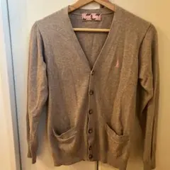 EAST BOY 茶色 カーディガン 自由の女神刺繍