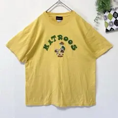 【matroos】 ロゴ刺繍tシャツ 半袖 L メンズ イエロー系 古着好き