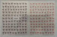 【まとめ割引あり♡】ネイルシール　ステッカー　2枚　リボン　レッド　赤　ボルドー