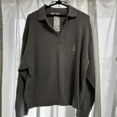 新品未使用　GU スムースコットンリラックスポロセーター　グレー　XXL