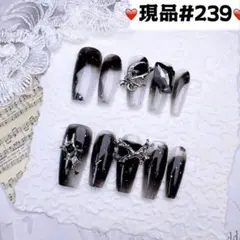 239現品推しネイルチップ付け爪量産型姫ギャルクロムハーツチークy2k痛ネイル