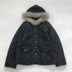 ハッシュアッシュ キルティングジャケット レディース アウター フードコート 黒