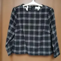 ALPHA CUBIC チェック柄 五分袖 トップス M