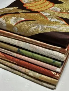 和服帯　正絹　リメイク素材.材料　振袖用他　まとめて8点 早い者勝ち