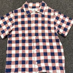 【新品未使用】wynken チェック柄半袖シャツ6y