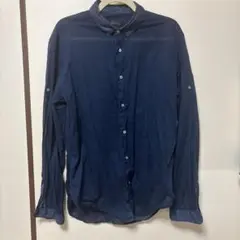 ZARA MAN 長袖シャツ ネイビー スリムフィットのサムネイル