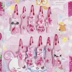ネイルチップ 平成女児 地雷系 量産型 血みどろ ピンク ねこ スーパーロング
