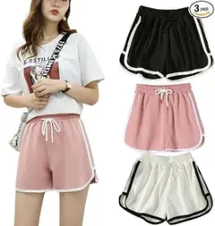 ピンク　黒　白　Mショート　ルームパンツ 韓ヨガ　短パン　部屋着