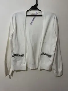 anysis　ホワイト 長袖カーディガン ポケット付き