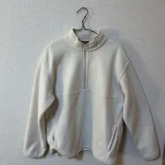 old UNIQLO L ハーフジップ フリースジャケット ホワイト