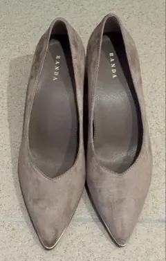 RANDA スエード ポインテッドトゥパンプス 22cm