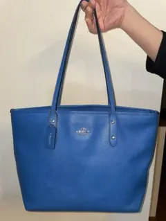 COACH シティー ジップ トップ トートバッグ A4収納可能　ブルー