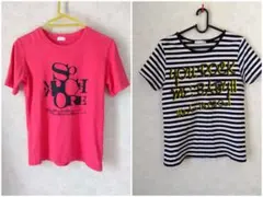 半袖Tシャツ 2枚セット Tピンク Tボーダー S.Mサイズ