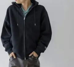 Champion × monkey timeフルジップ フーディー L ブラック