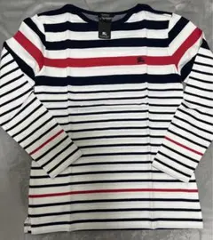 新品 店舗限定 バーバリーブラックレーベル ボーダーロンTシャツ◆白／黒／赤◆L