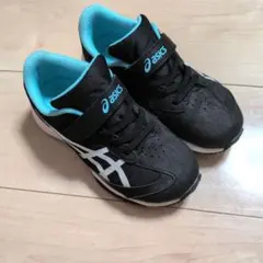asics レーザービーム キッズスニーカー ブラック×ライトブルー19.0cmのサムネイル