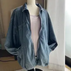 デニムブルー ジップアップジャケット　カジュアルスタイル　Lサイズ