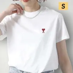 新品✨定番 AMI PARIS アミパリス ハートロゴ 半袖Tシャツ 白 Sのサムネイル