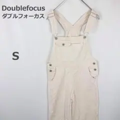 【ダブルフォーカス】デニムオーバーオール サロペット アウトドアコーデ ベージュ