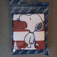 スヌーピー フェイスタオル 赤と白