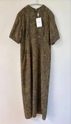 美品 クラネ ゴブリナ チャイナ ワンピース カーキ ロング 1 半袖