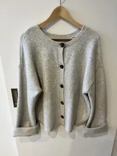 sea Room lynn グレー ボタン付きカーディガン FREEサイズ
