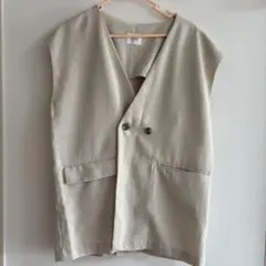 週末セール LOWRYSFARM ベージュ ジレ Fサイズ