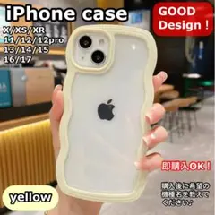 iPhoneケースうねうね×クリアケース韓国風衝撃吸収可愛いパステルスマホケースのサムネイル