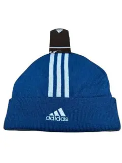 未使用90sビンテージadidas ニット帽内側フリース ブルーフリサイズ