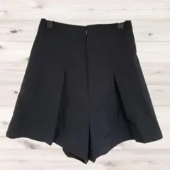 A1218 clear キュロットパンツ ズボン(S) 黒 無地