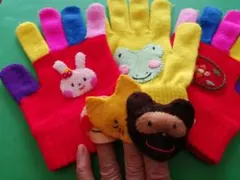カラフル動物キャラクター手袋人形 セット