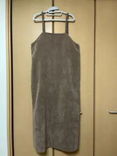 ブラウン コーデュロイ キャミワンピース