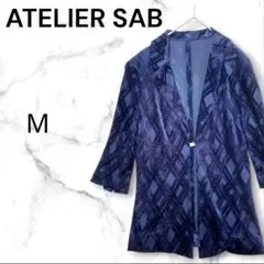 アトリエサブ　ATELIER SAB　ジャケット　半袖　ブルー　Ⅿ　日本製のサムネイル