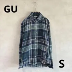 【定番】GU ジーユー　長袖　チェックシャツ　ネルシャツ　羽織り　綿100% S