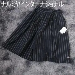 ナルミヤ 未使用タグ付き 総裏 ハーフパンツ ストライプ 紺 150cm