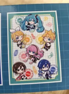 フリューくじ　初音ミク　ぬーどるストッパーフィギュア　G賞　クリアポスター　集合