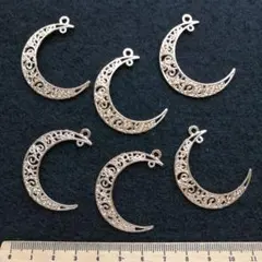 3セット⭐透かし月GOLD.。.:*6個♡チャーム