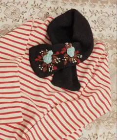 CHILD WOMAN ネパールハンドニット 刺繍マフラー チャイルドウーマン