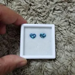 ブルートパーズ ハートシェイプルース　2個セット