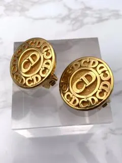 Dior クリスチャンディオール CDサークルロゴ ゴールド イヤリング