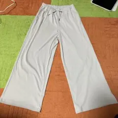 GIRLS リブプルオンワイドフレアパンツ150cmピンク