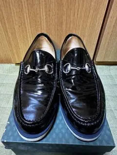 GUCCI ブラック ローファー シルバー金具付き、サイズ36