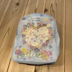 すみっコぐらし 花柄リュック 水色
