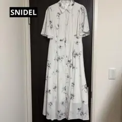 SNIDEL 花柄 ロングワンピース ホワイト