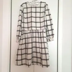 earth music&ecology 起毛 チェックドッキングワンピース