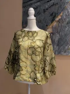 正絹　総絞り　着物リメイク　プルオーバー　トップス