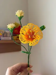 ビーズフラワー　一輪挿し　ハンドメイド 造花 インテリア　枯れない花　No.21