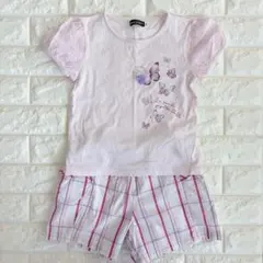 Bebe 蝶プリント Tシャツとショートパンツセット 120㎝