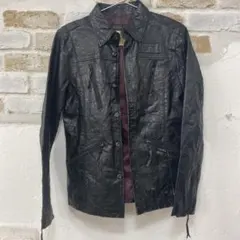 美品レア　豚革　10周年MORGAN ブラックレザージャケット　Mのサムネイル
