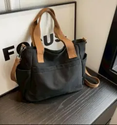 新品⭐︎ブラック⭐︎大容量トートバッグ A4可 キャンバス地　通勤　通学　旅行